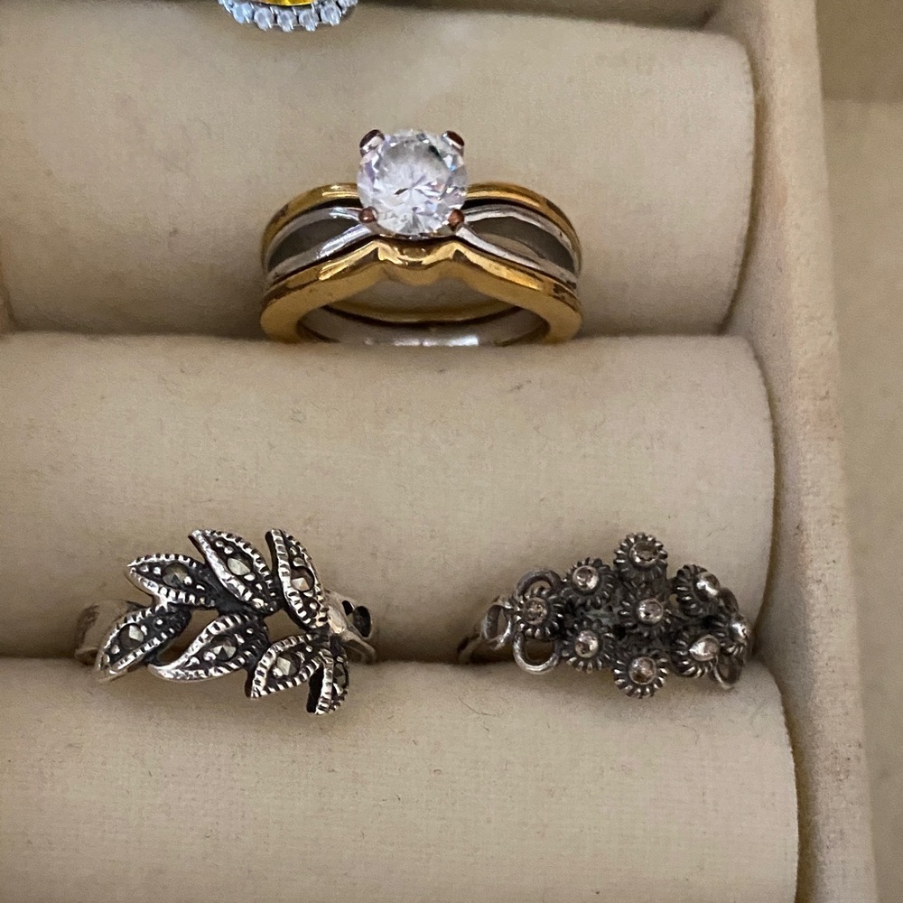 Galaxy Gold Products Silver and Gold Ring Trio